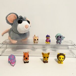 Adopt Me Mystery Pets Lot + Mouse Plush Mini Egg Action Figure 2” Hard Kitty Toy